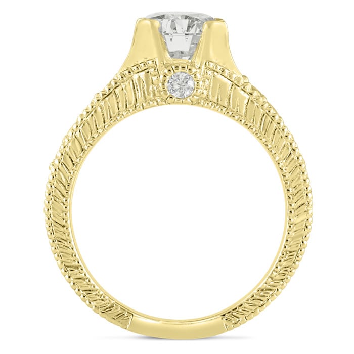 1 2/3ct Round Brilliant Diamond Engagement Ring Crafted in 14 Karat Yellow Gold