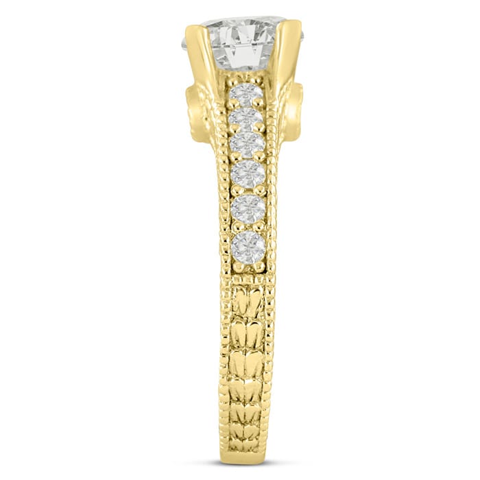 1 2/3ct Round Brilliant Diamond Engagement Ring Crafted in 14 Karat Yellow Gold