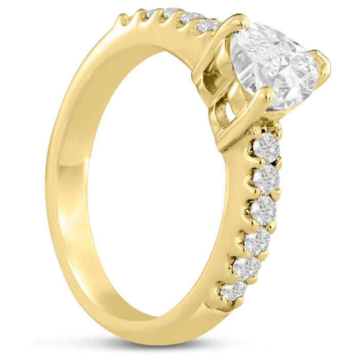 1 1/3ct Heart Shaped Diamond Engagement Ring Crafted in 14 Karat Yellow Gold