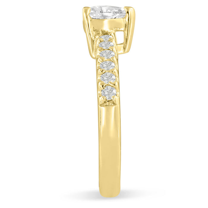 1 1/3ct Heart Shaped Diamond Engagement Ring Crafted in 14 Karat Yellow Gold