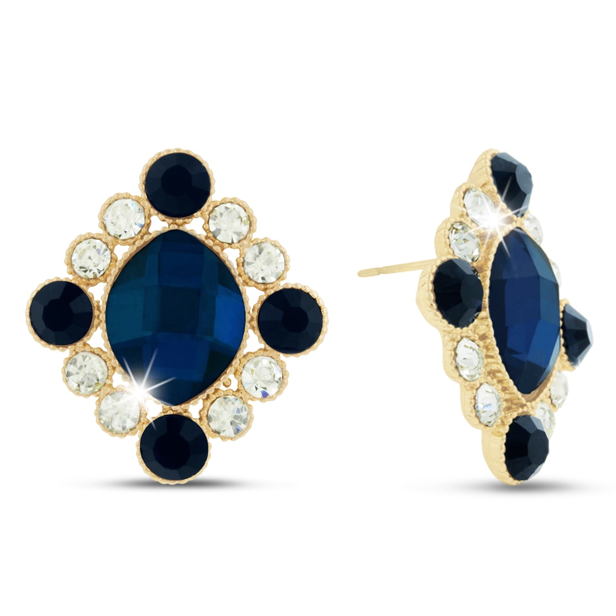Royal blue swarovski earrings outlet