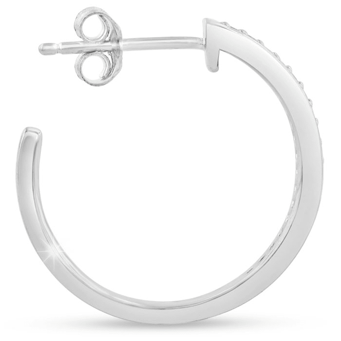 1/4ct Diamond Hoop Earrings In Rhodium Plated . Very Popular Style!
