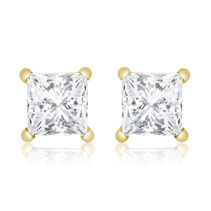 1ct Diamond Stud Earrings in 14k Yellow Gold