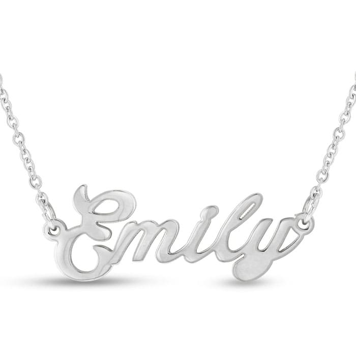 Emily Nameplate Necklace in Silver