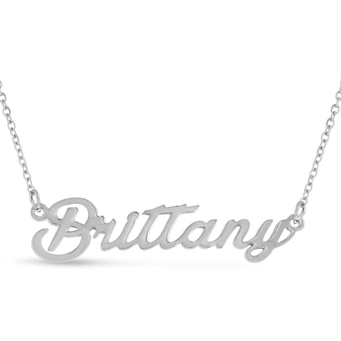 Brittany Nameplate Necklace In Silver