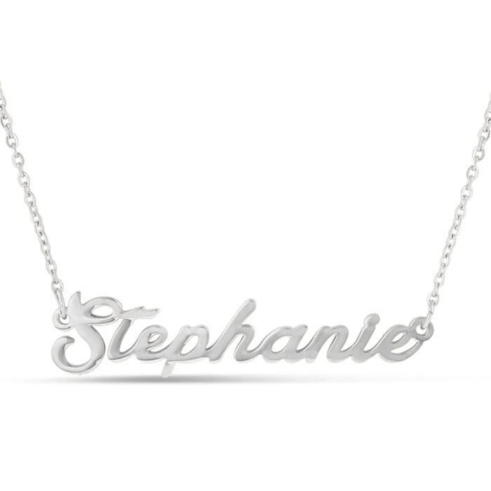 Stephanie Nameplate Necklace In Silver