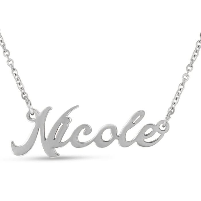 Nicole Nameplate Necklace In Silver