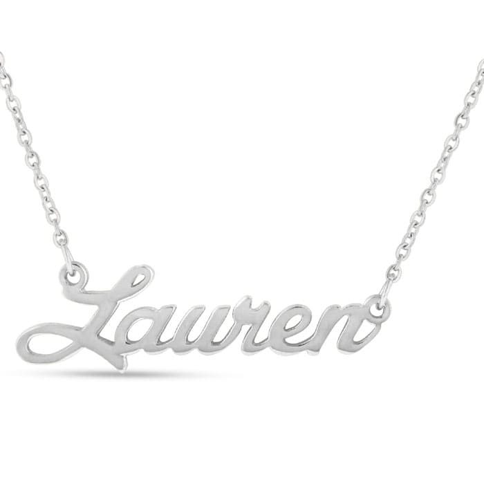 Lauren Nameplate Necklace In Silver