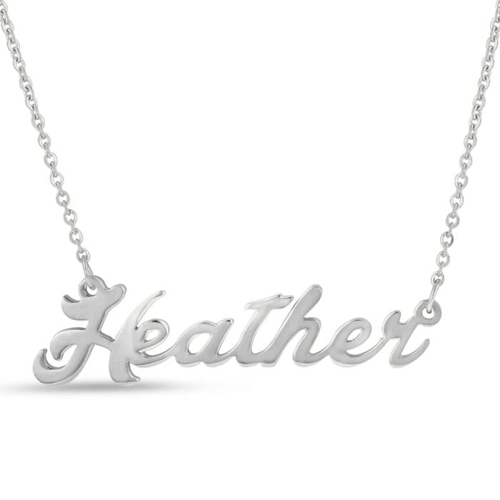 Heather Nameplate Necklace In Silver