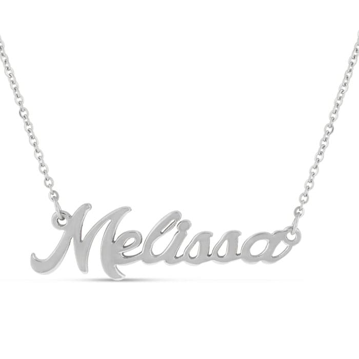 Melissa Nameplate Necklace In Silver