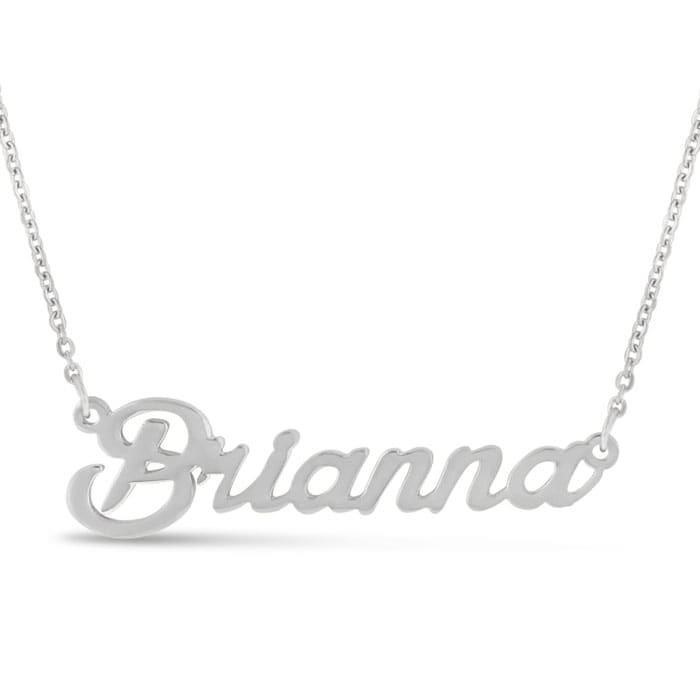 Brianna Nameplate Necklace In Silver