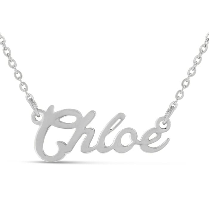 Chloe Nameplate Necklace In Silver