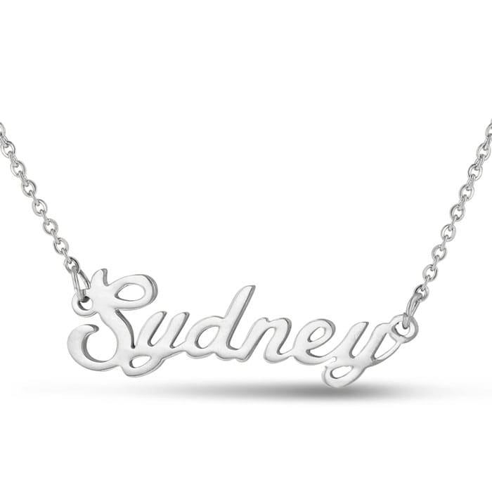 Sydney Nameplate Necklace In Silver