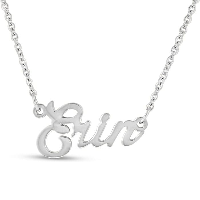 Erin Nameplate Necklace In Silver