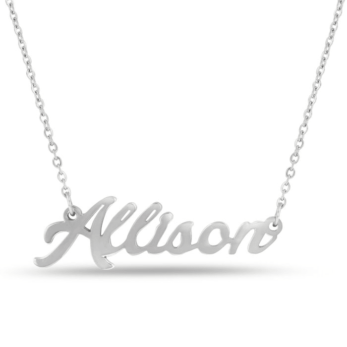 Allison Nameplate Necklace In Silver