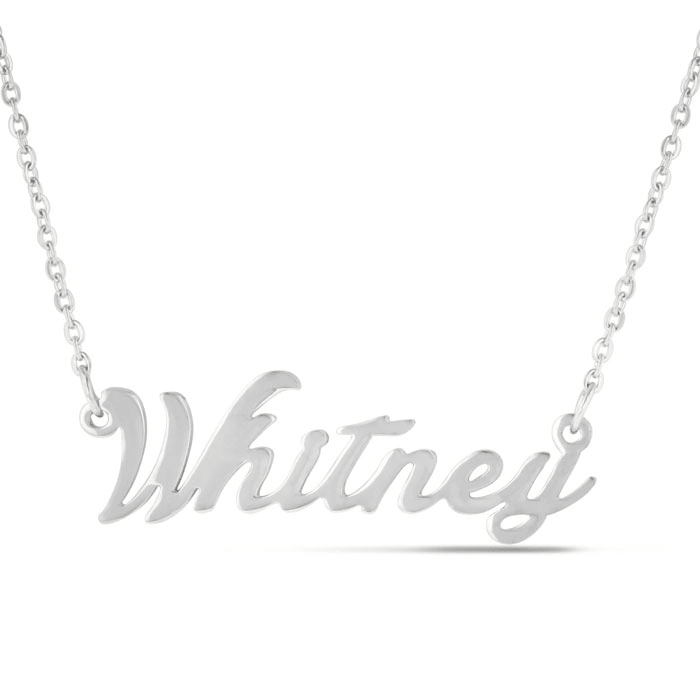 Whitney Nameplate Necklace In Silver