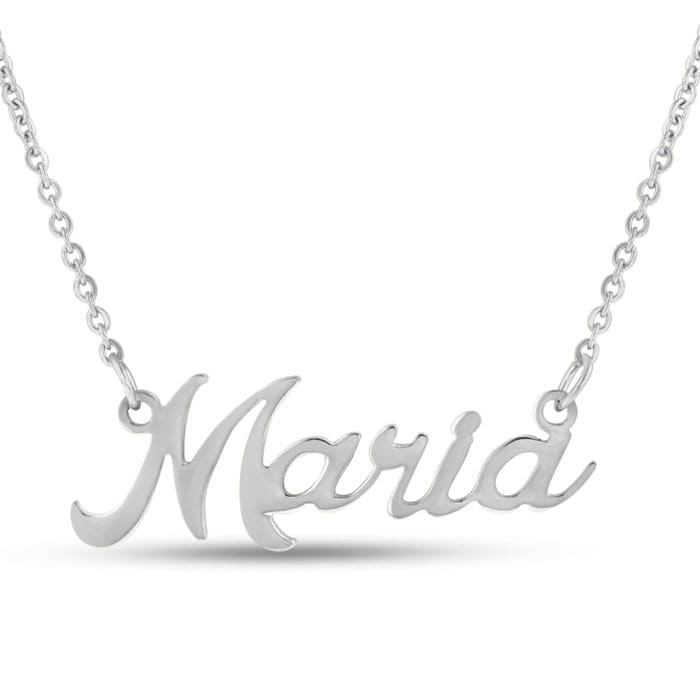 Maria Nameplate Necklace In Silver