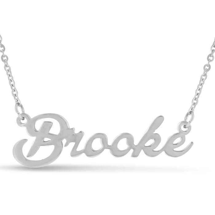 Brooke Nameplate Necklace In Silver