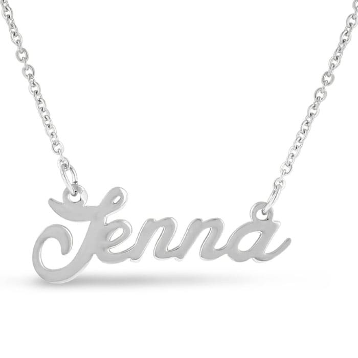 Jenna Nameplate Necklace In Silver