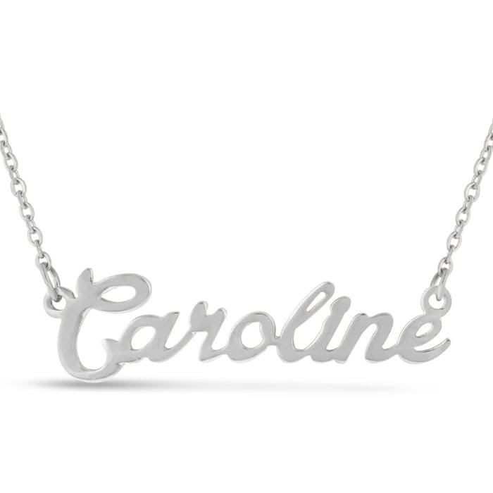 Caroline Nameplate Necklace In Silver