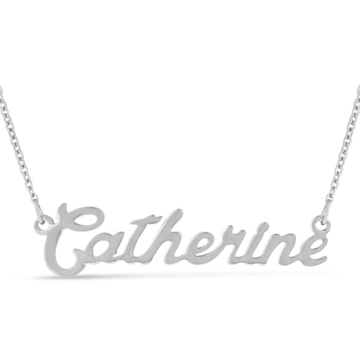 Catherine Nameplate Necklace In Silver