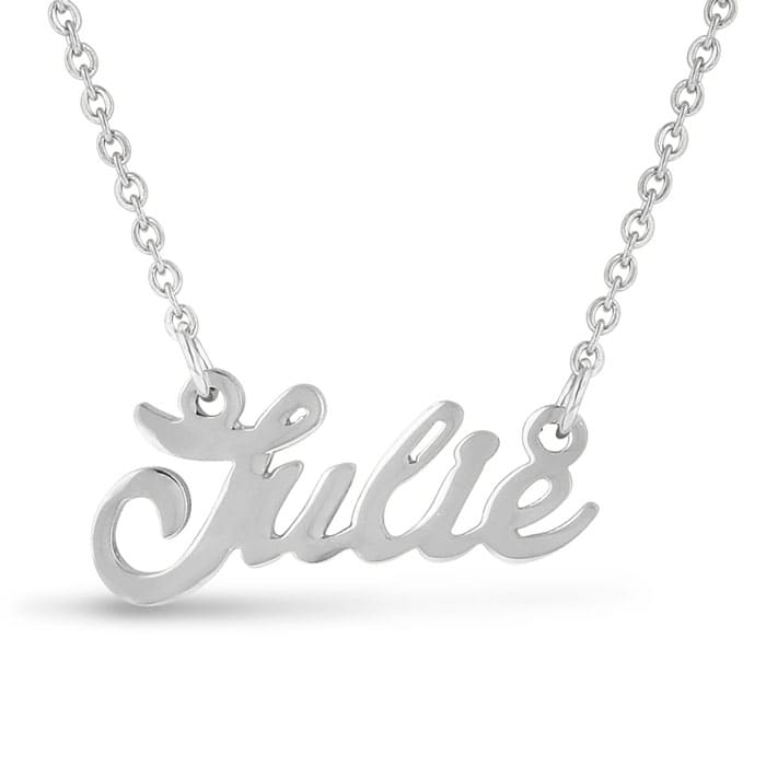 Julie Nameplate Necklace In Silver