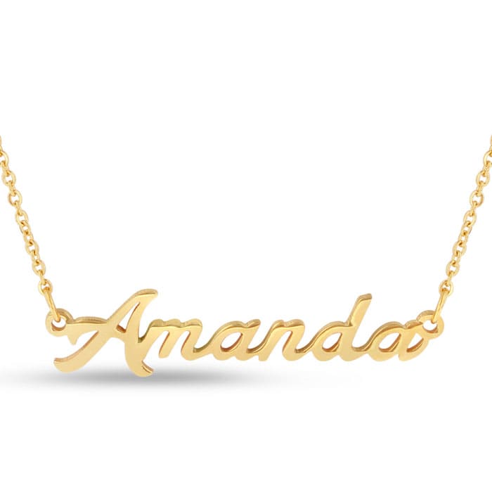 Amanda Nameplate Necklace In Gold