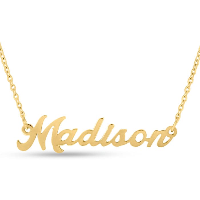 Madison Nameplate Necklace In Gold Superjeweler Com