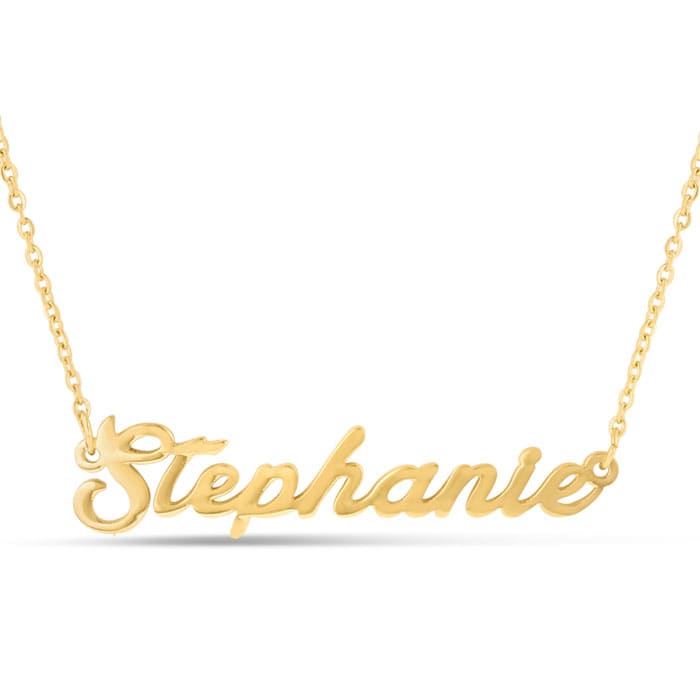 Stephanie Nameplate Necklace In Gold