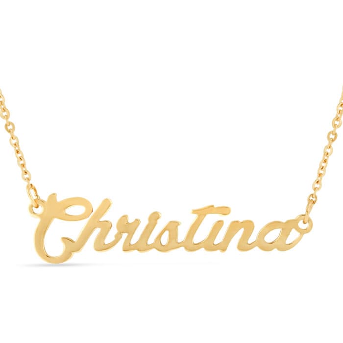 Christina Nameplate Necklace In Gold