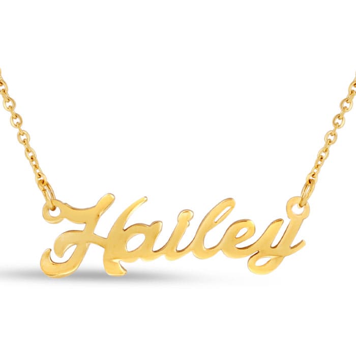 Hailey Nameplate Necklace In Gold