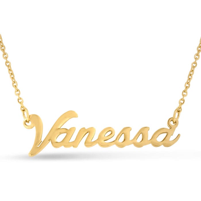 Vanessa Nameplate Necklace In Gold