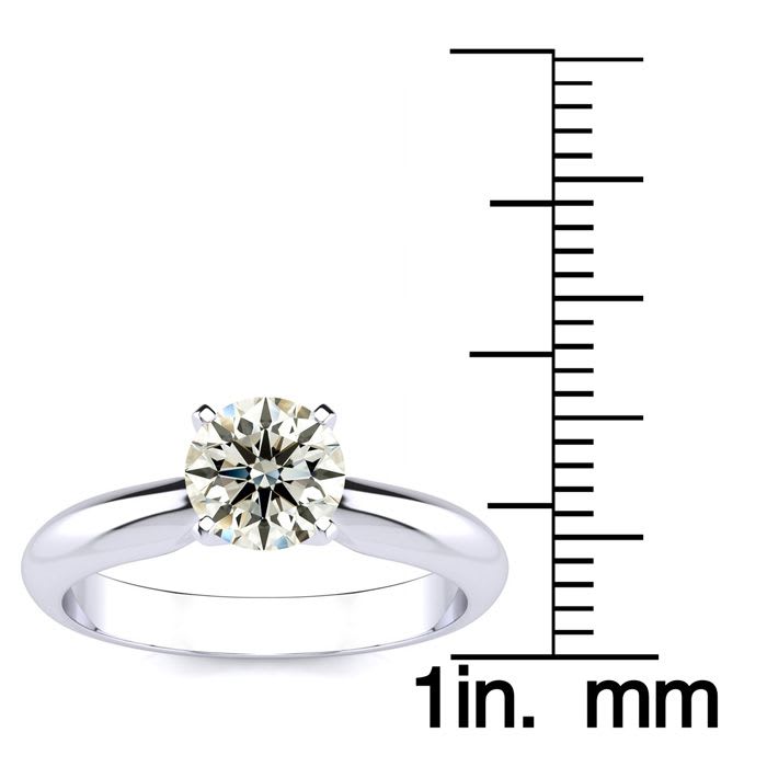 1 Carat Diamond Solitaire Engagement Ring In 14K White Gold