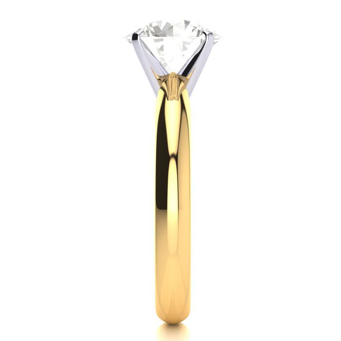 Round Engagement Rings, 2 Carat Diamond Solitaire Engagement Ring Crafted In 14K Yellow Gold