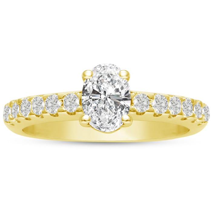 1 1/3ct Oval Diamond Engagement Ring Crafted in 14 Karat Yellow Gold