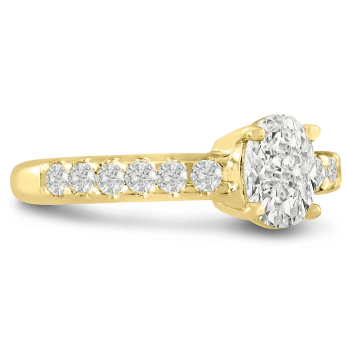 1 1/3ct Oval Diamond Engagement Ring Crafted in 14 Karat Yellow Gold
