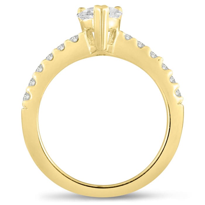 1 1/2ct Pear Shaped Diamond Engagement Ring Crafted in 14 Karat Yellow Gold