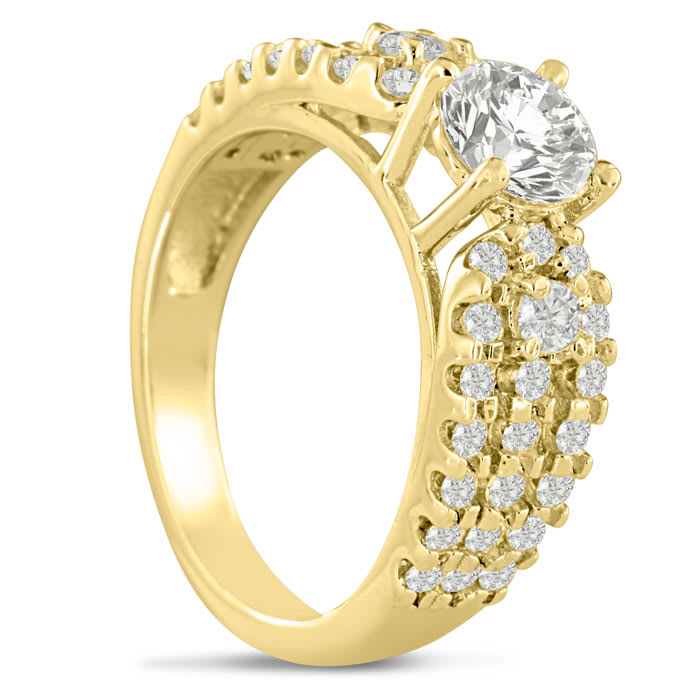 1 1/5ct Round Brilliant Diamond Engagement Ring Crafted in 14 Karat Yellow Gold