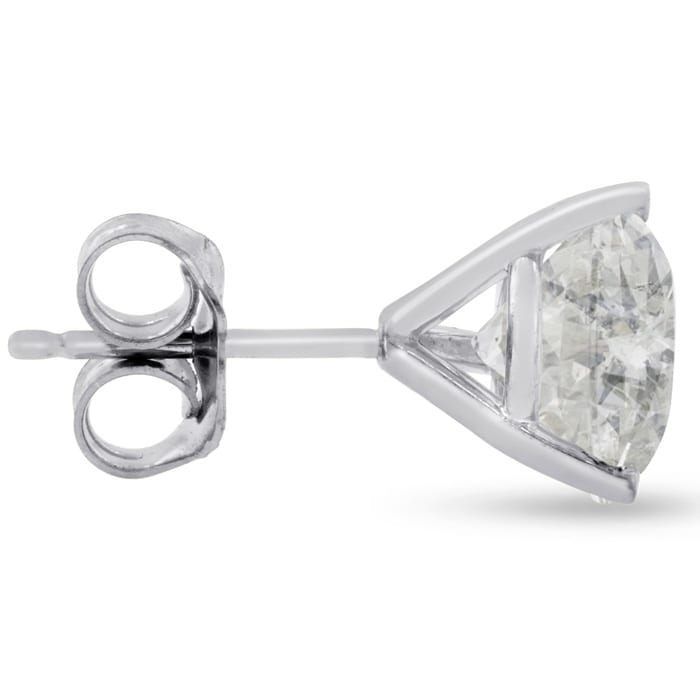 2 Carat Round Shape Diamond Martini Stud Earrings In 14 Karat White Gold