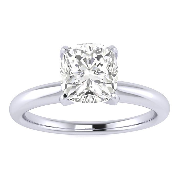 Cushion cut ring on sale solitaire