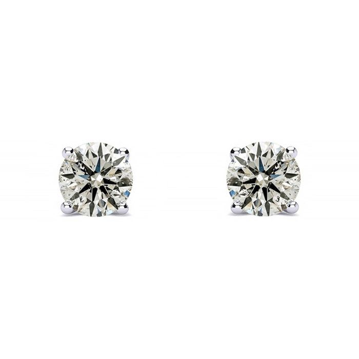 1/4 Carat Natural Diamond Stud Earrings In 14 Karat White Gold