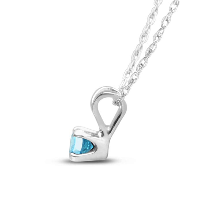 1/10 Carat Blue Diamond Solitaire Necklace