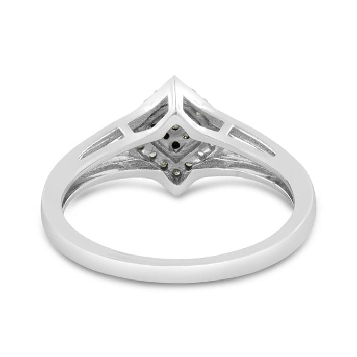 1/5ct Black and White Princess Diamond Ring