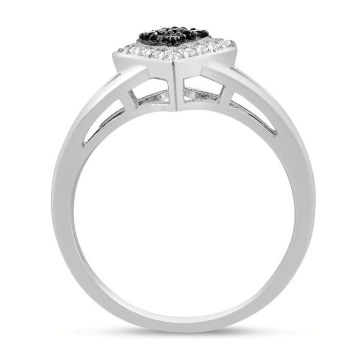 1/5ct Black and White Princess Diamond Ring