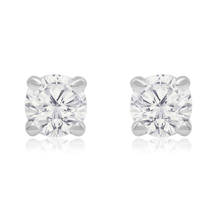 1/4 Carat Diamond Stud Earrings In White Gold