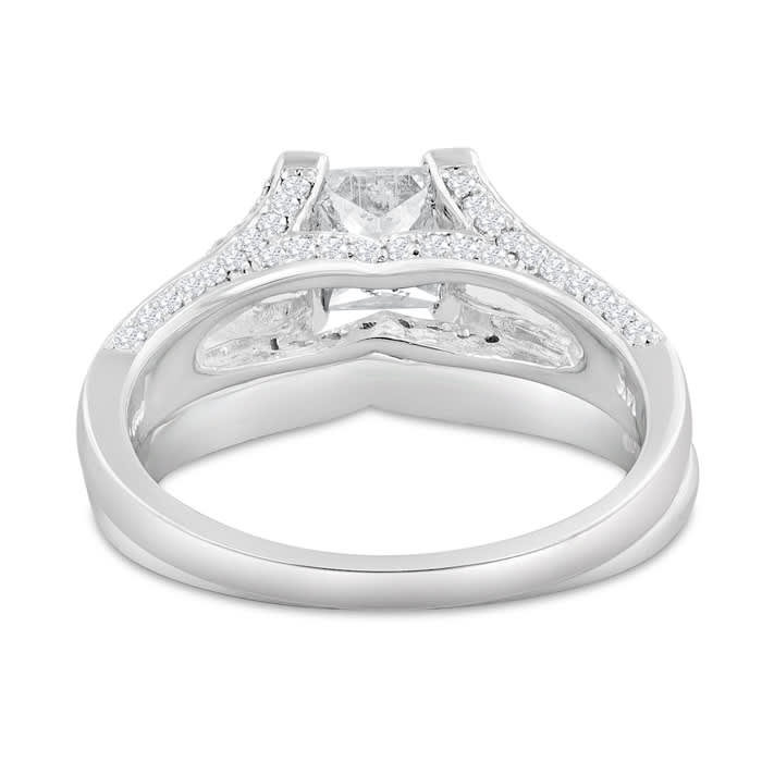 Estate Jewelry 1 3/4 Carat Created Diamond Bridal Set In Sterling Silver, Size 7