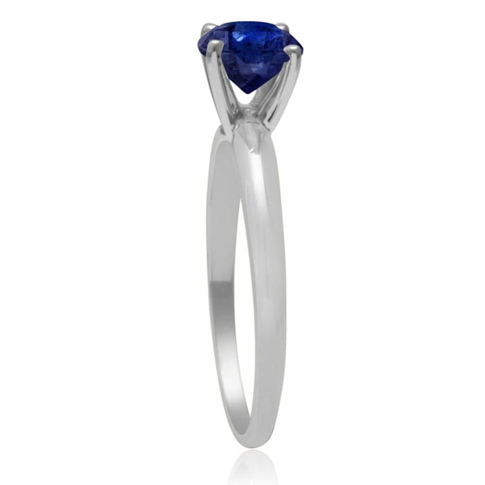 1 Carat Sapphire Solitaire Engagement Ring In 14 Karat White Gold