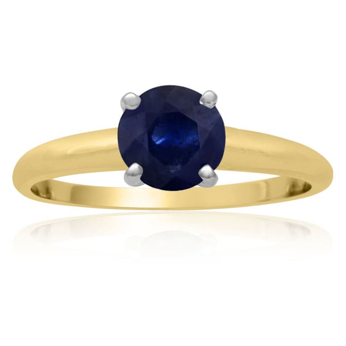 1 Carat Sapphire Solitaire Engagement Ring In 14 Karat Yellow Gold