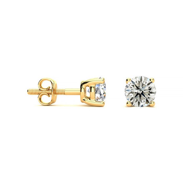 1 Carat Diamond Stud Earrings In 14 Karat Yellow Gold
