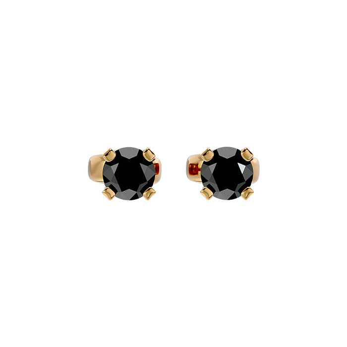1/10ct Black Diamond Stud Earrings in Yellow Gold